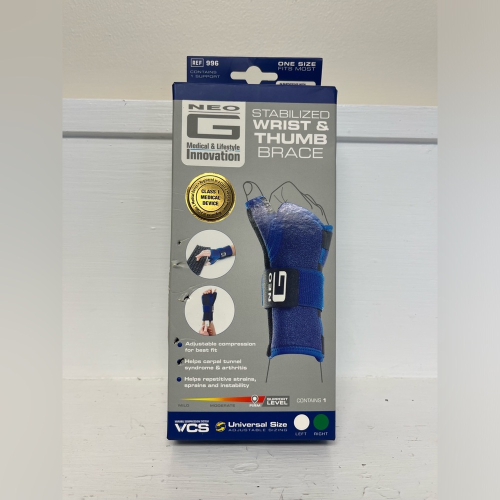 Neo G Stabilized Wrist & Thumb Brace - Right Hand Universal Size/New in Open Box